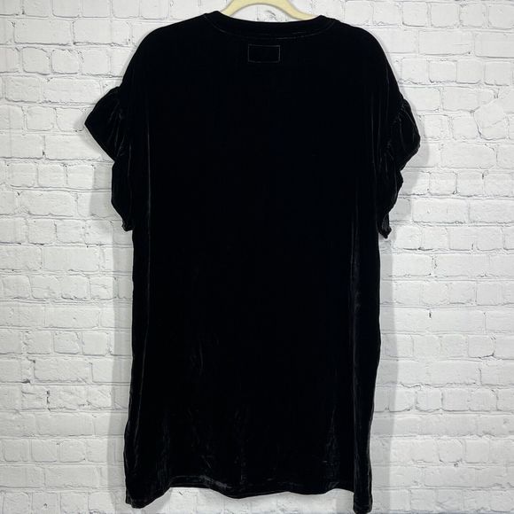 Current Elliot Shirt Dress Women Small The Velvet Janie Black Mini Silk Party - Picture 3 of 16